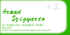 arpad szigyarto business card